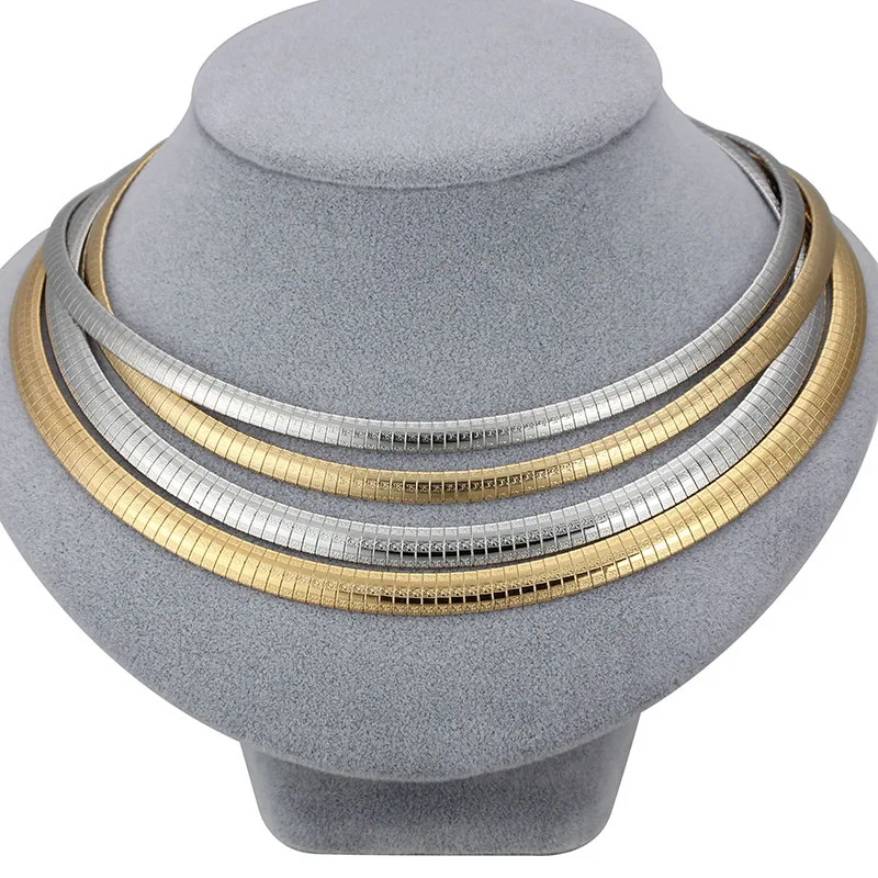 

Fashion Stainless Steel Women Necklace Gold Color Chain Chunky Choker Collar Jewelry Necklace for Women Gift 2021, As picture