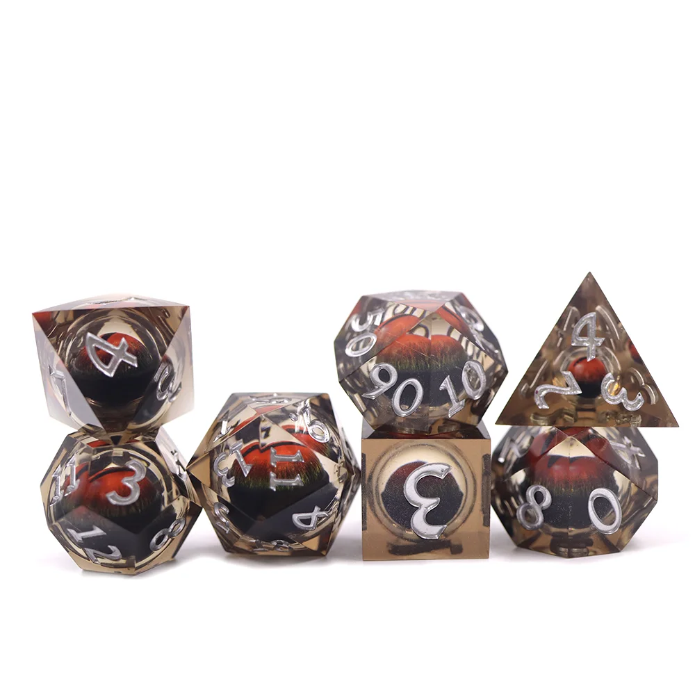 

Dnd Resin Dice 16mm DND Board Game sharp edge d20 polyhedral dice include dragon eyes dice set