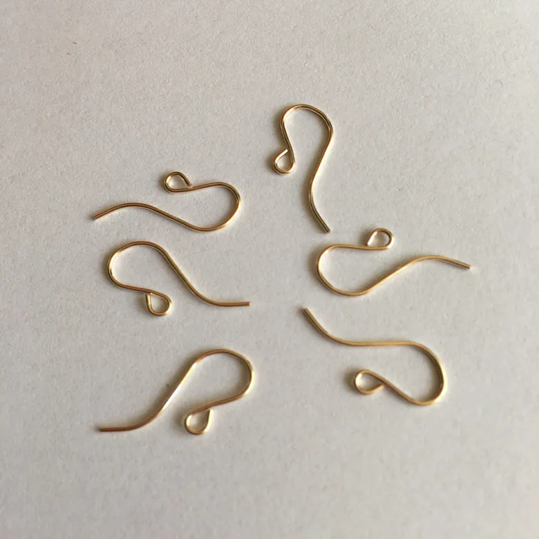 

Wholesale 14k gold filled French simple mini earring hook, Light gold
