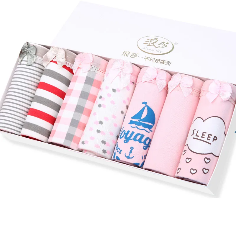

Wholesale 7 Colors Cute Print Underwear Women's Seamless Briefs Girls Underpants Female Lingerie Breathable Cotton Women Panties