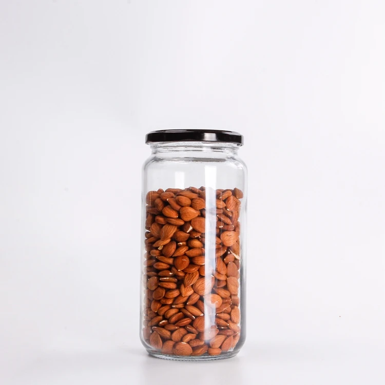 

16 oz Vanjoin transparent cylinder food nut storage bottles jars with twist off lid 500ml