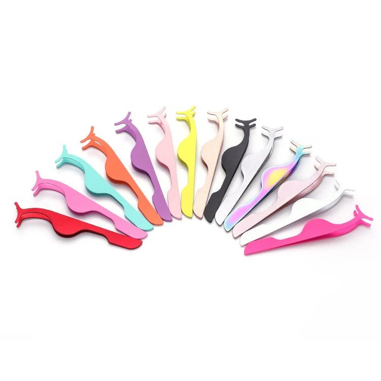 

Osmo mink eyelash tweezers high quality stainless steel eyelash applicator accept private label lash tweezers, 35 different colors for your option