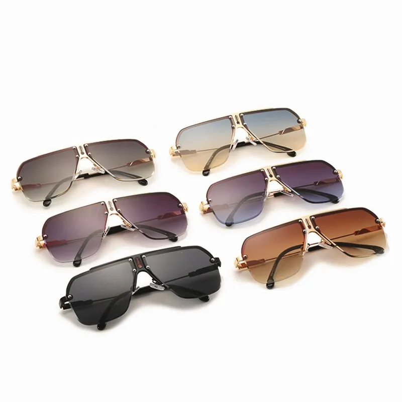 

DLL1033 DL Fashion Metal Sunglasses Flat Top Gradient Square Rimless Sunglasses 2021, Picture colors