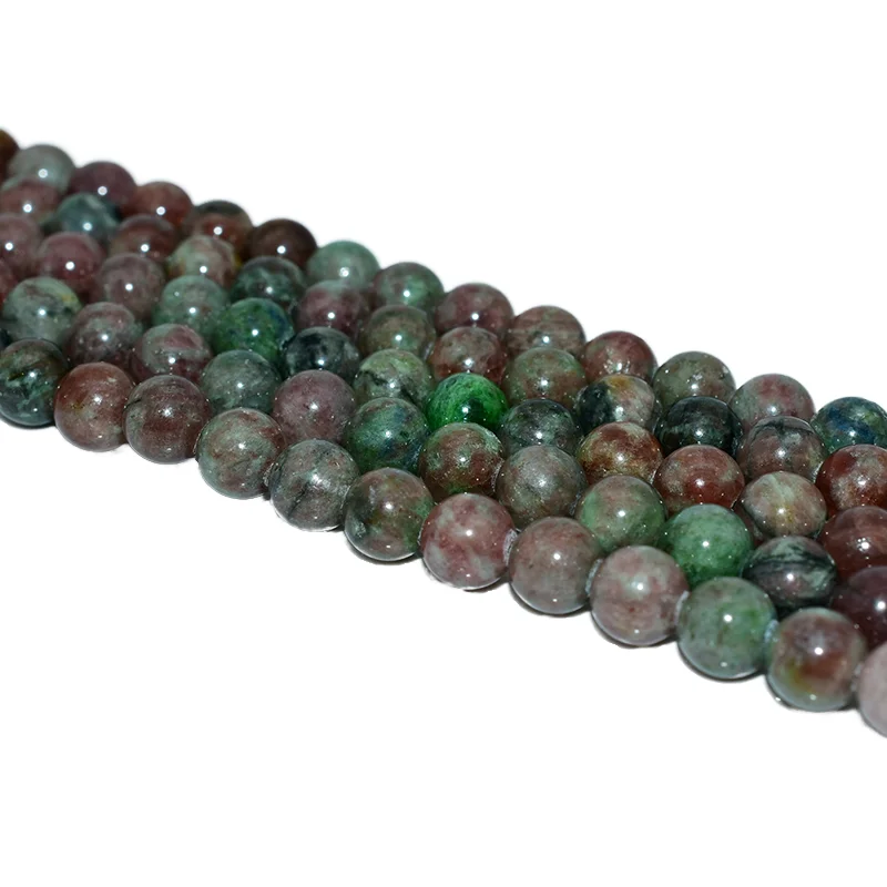 Wholesale Natural Green Orange Garnet Loose Gemstone Beads 6/8/10mm round Shape for DIY Jewelry Making Stone Beads