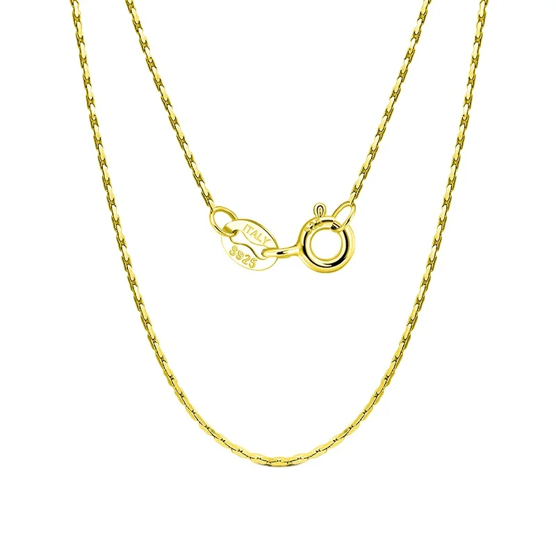 RINNTIN SC21 S925 Sterling Silver Necklace Bamboo Chain Personalized Simple Women's Matching Chain Bamboo Chain Necklace
