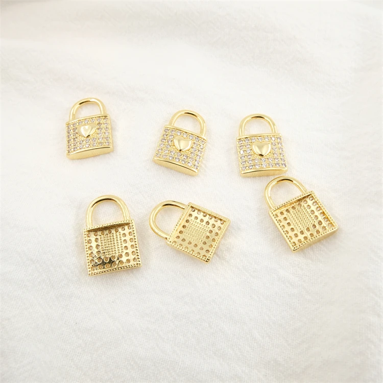 

Diamond necklace pendant 18K gold plated copper necklace accessories jewelry findings couples zircon pendant