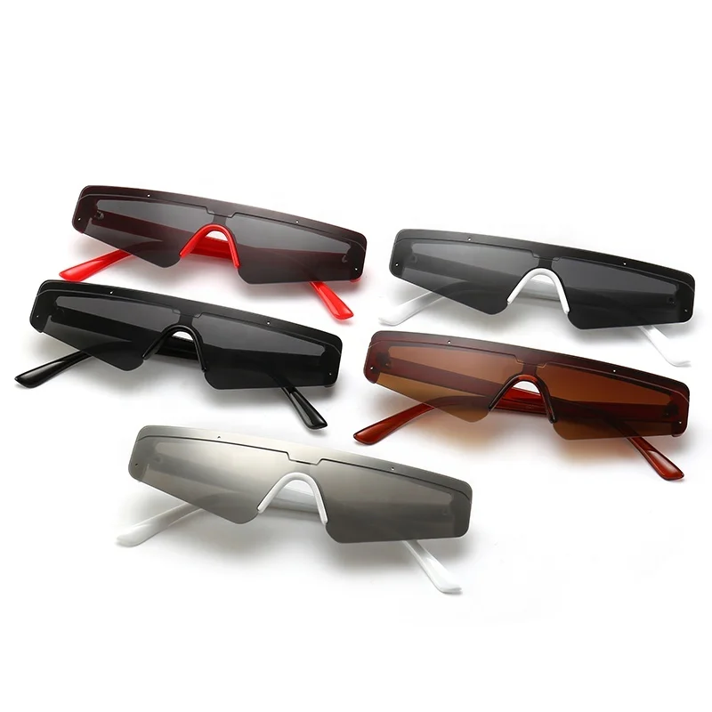 

One Piece Lens Sun Glasses Small Flat Top Sunglasses, 5 colors
