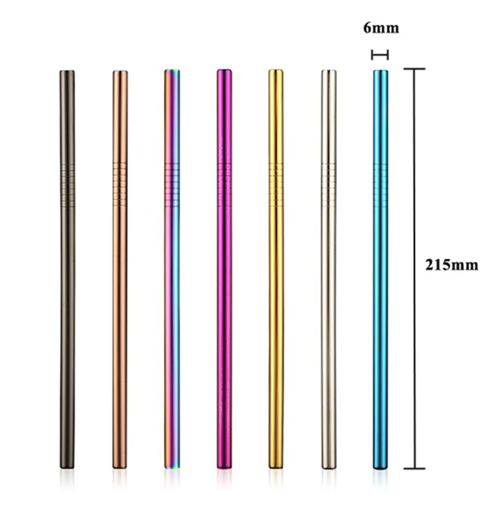 

10% Off Hongda 304 Custom Logo Portable Rose Gold Black Purple Blue Colorful Stainless Steel Metal Straw Set, Silver, gold, rainbow, rose gold, black, blue, purple