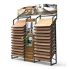 Retail Store Carpet Exposition Display Showcase Floor Stand Metal Rug Display Rack Carpet Sample Display Rack