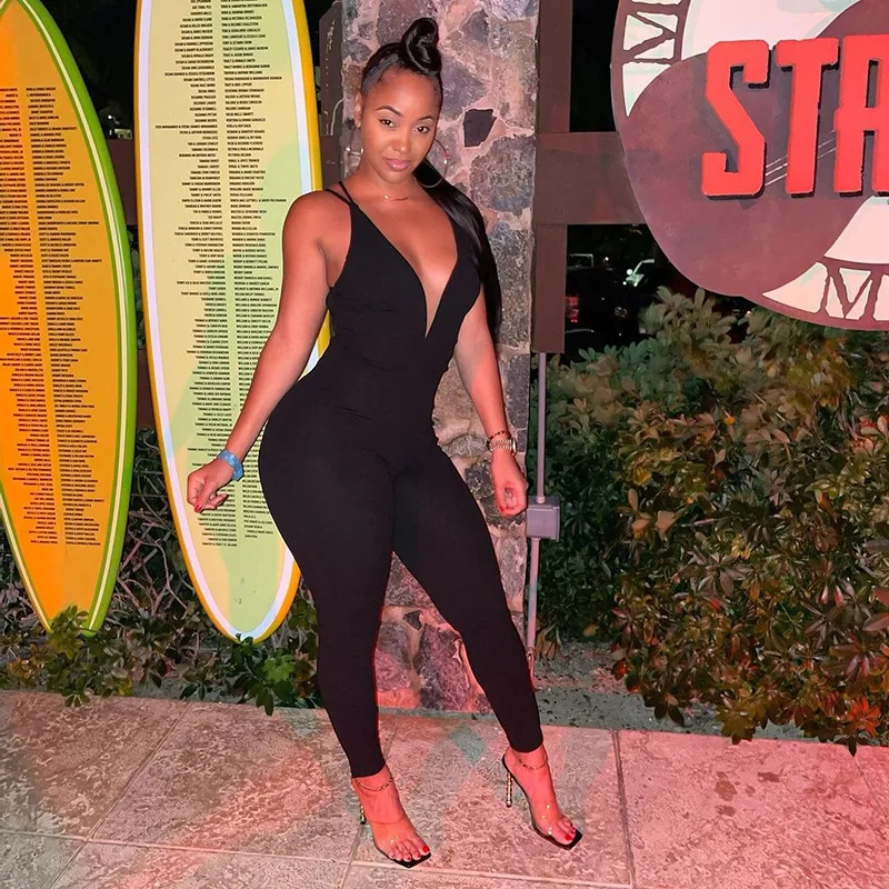 

Free Shipping R03110 - women fashion bodycon backless sleeveless plus size jumpsuits