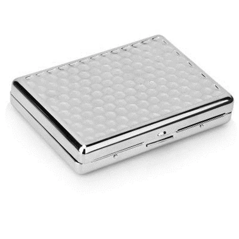 

Creative Portable Men Pressure-resistant 16pcs Cigarette Case Metal Dampproof Automatic Flip Cigarette Box, Sliver