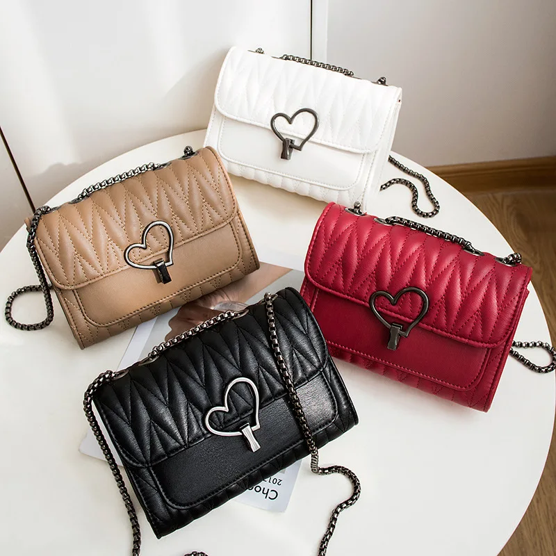 

New Fashion Chain Strap Single Shoulder Crossbody Bag Ladies Mini Bag PU Mobile Phone Bag, As photo show