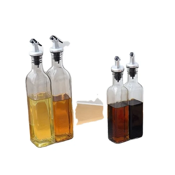 

High quality soy sauce glass bottle with plastic pourer used for kichen wholesale