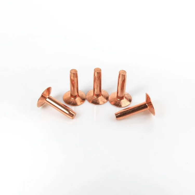 
Brass Rivet Flat Head Solid Copper Rivet and Burrs for Leather 3.4x14.5mm 