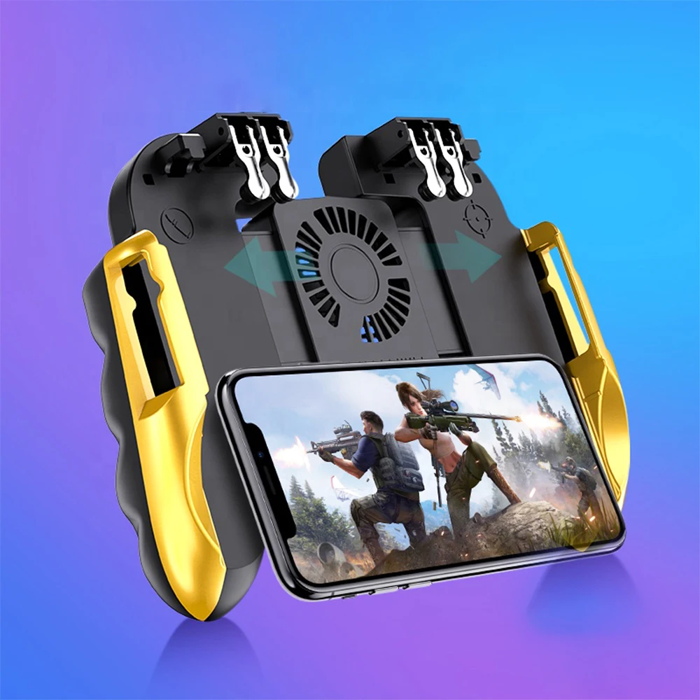 

[Gold] H9 Game Controller with Fan Joystick GamePad Mobile Phone Trigger Game Handle for PUBG