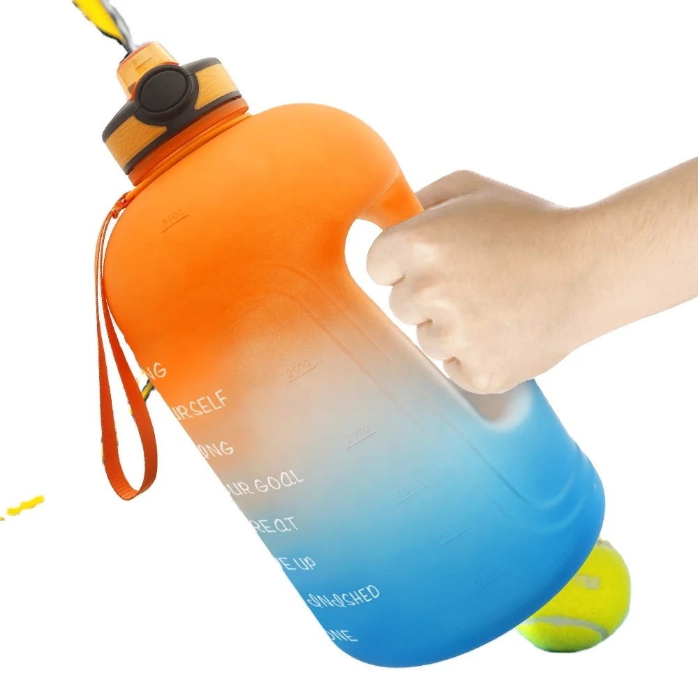 

BPA Free Plastic 1 Gallon Water Bottle With Handle 128oz Large Gallon Water Bottle Motivational jugs, Customized color