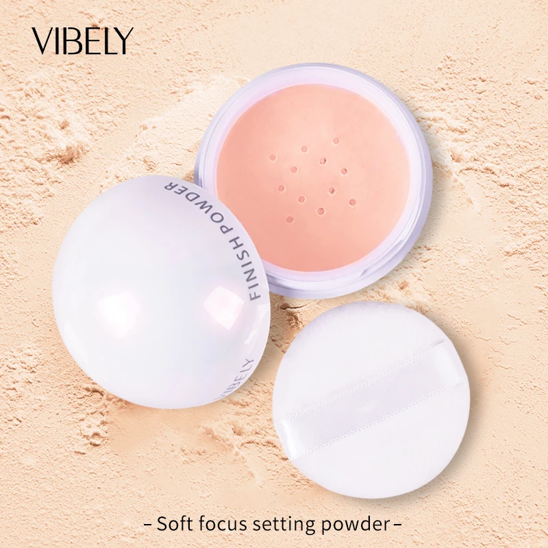 

Vibely Professional Cosmetics Long Lasting Oil Control Matte Brighten Face Contour Translucent Mineral Loose Setting Powder, 3 colors