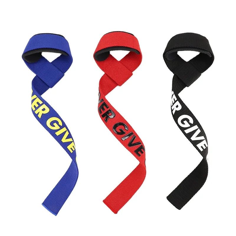 

SHIWEI-1008#Adjustable Colorful weightlifting wrist straps wrist wraps, Black blue and red
