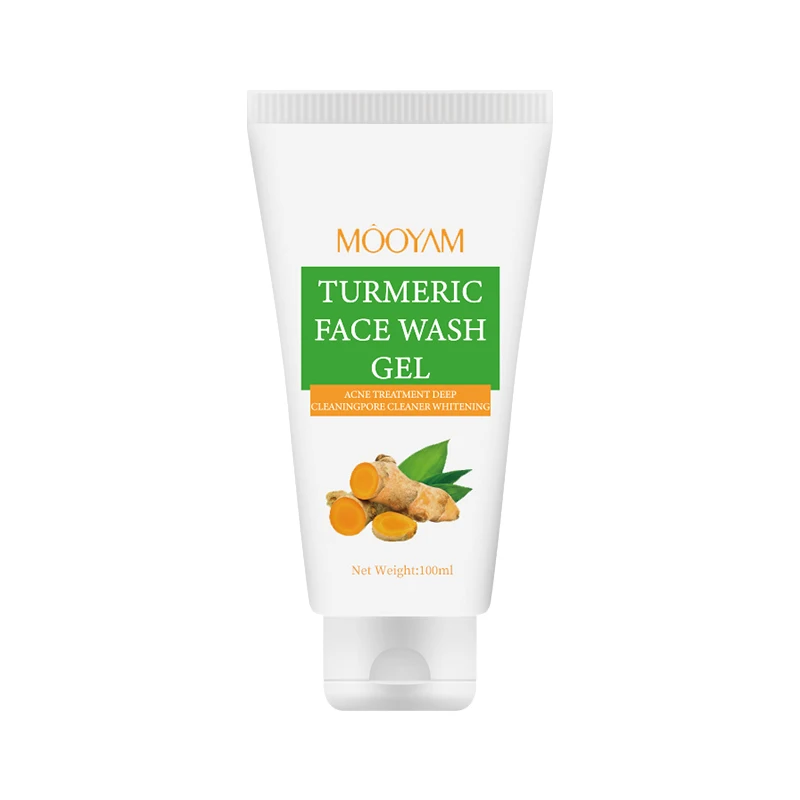 

High Quality Private Label Natural Organic Facial Cleanser Product Deep Cleaning Oil Control Turmeric Face Wash Gel