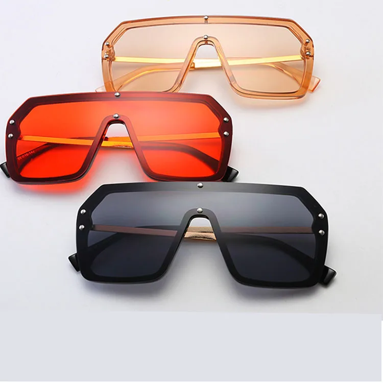 

Vintage Shades Oversize Fashion Mirror Sun Glasses Rimless Letter For Women Men Sunglasses 2020