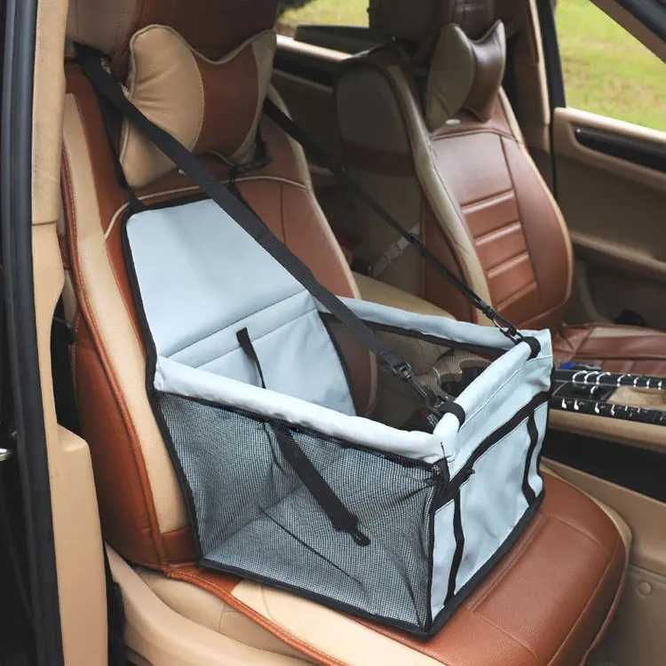 

Car Front Row Single Seat Pet Carriers Oxford Fabric Paw Pattern Car Pet Seat Cover Waterproof Pet Mat Hammock Cushion Protector