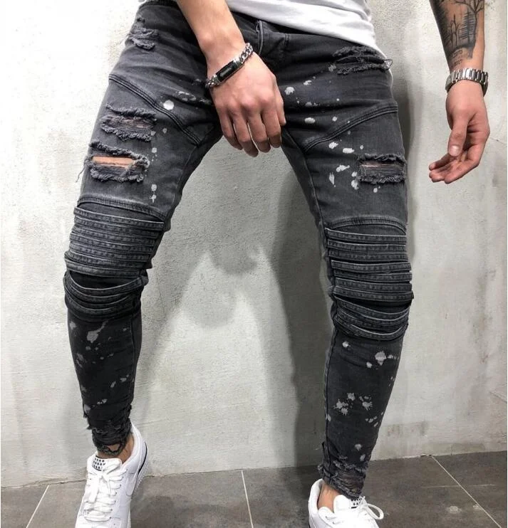 

LW-New model ripped jeans men pants