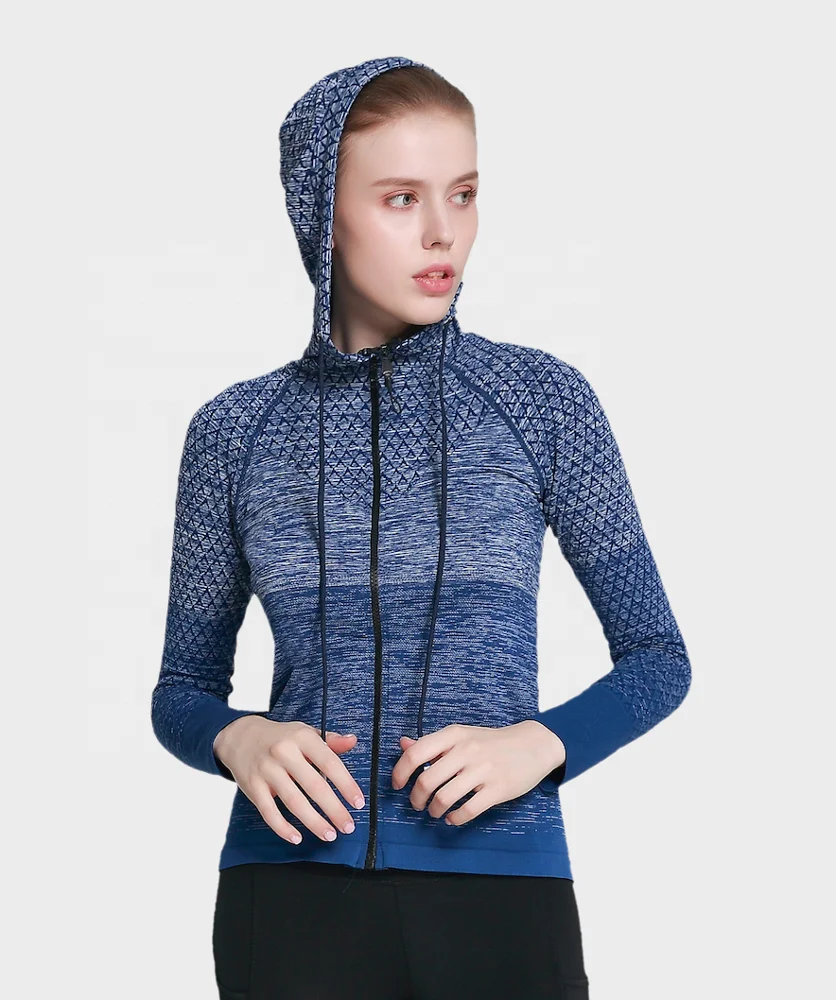 

Custom wholesale piece seamless yoga top fitness clothing ops with hoodie
