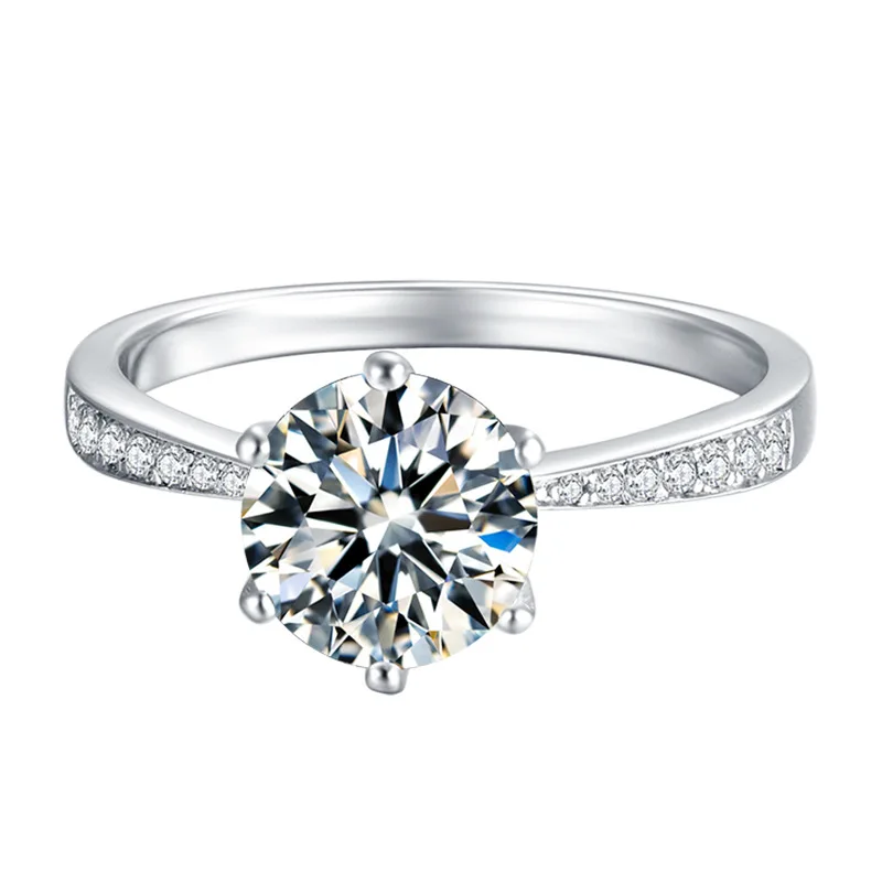 

2 Carat Moissanite Luxcy Fashion Diamond Pendant Jewelry 925 Sterling Silver Pure D Color White moissanite Diamond RingTrendy