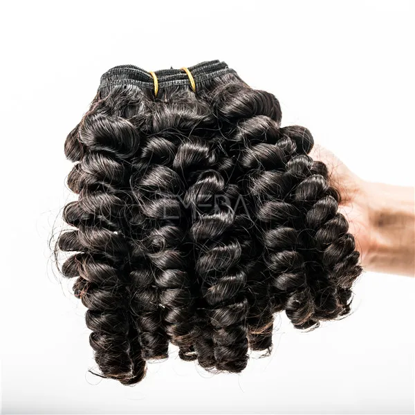 

Grade 5A egg curly virgin remy cuticle human hair extensions, Natural color