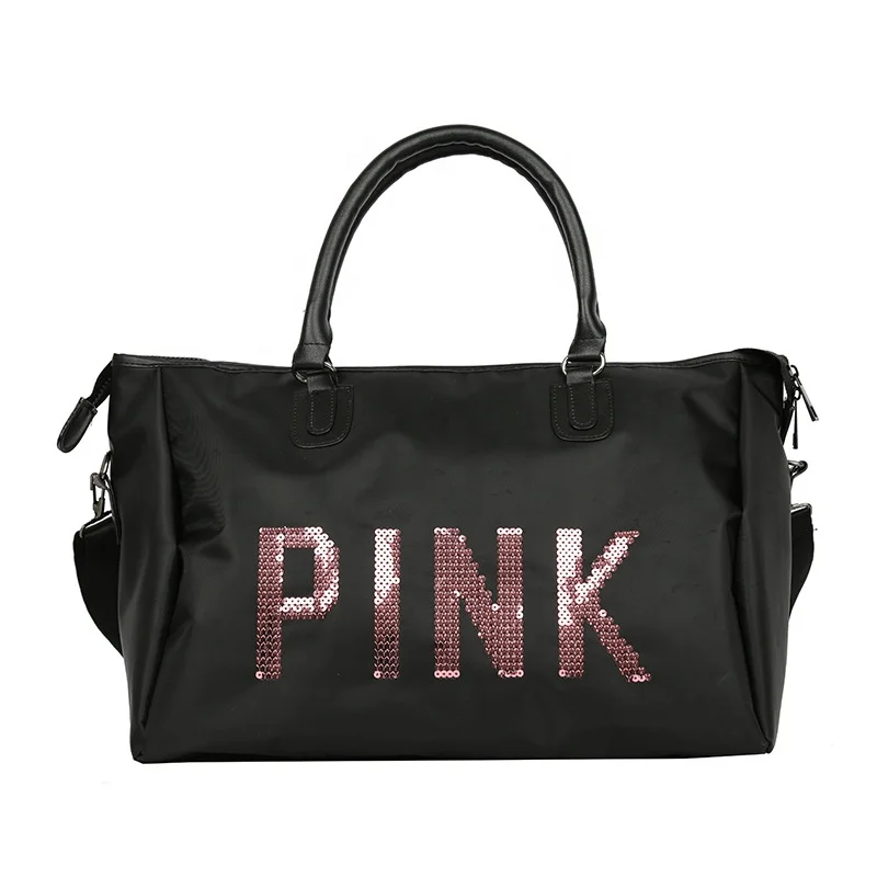 

Sopurrrdy Sequins Black Pink Gym Duffle Bag Women Shoe Compartment Waterproof Sport Bags for Men Women Travel Training Yoga, Customized colors