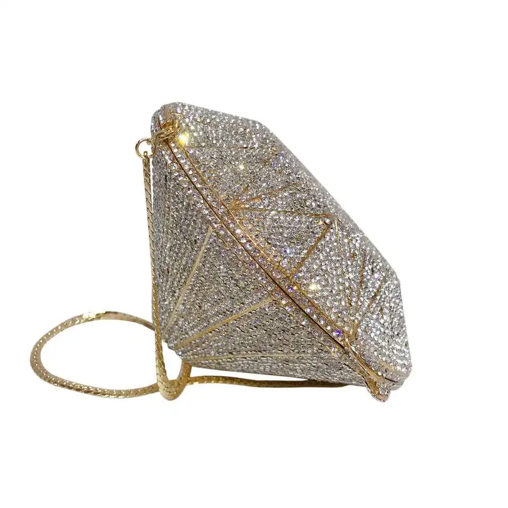 

2020 luxury design ladies clutch bag evening bags women rhinestone crossbody handbag, Gold/silver