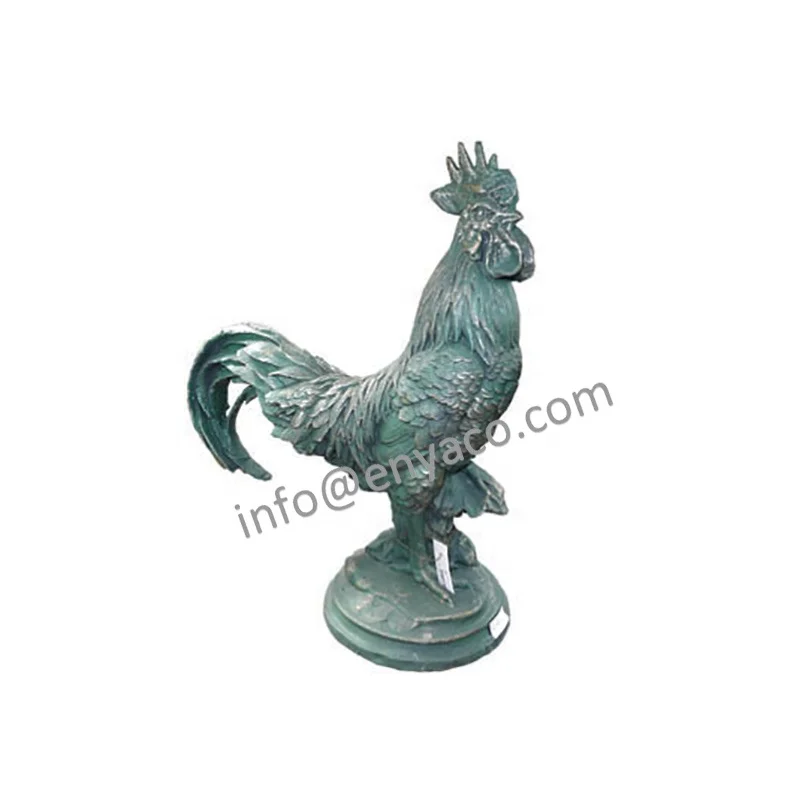 Cast Iron Rust Cockerel Statue//Chicken//Poultry