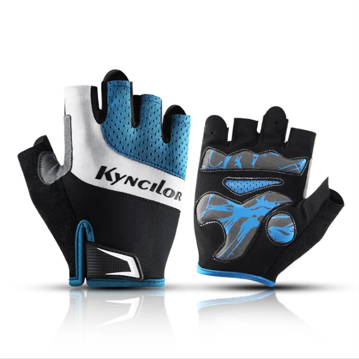 

Outdoor sports gloves non-slip breathable and shock-absorbing training gloves, Blue,black