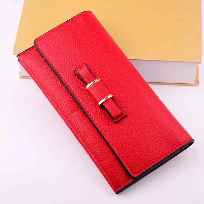 

2019 new bow wallet hot PU leather long ladies casual clutch bag luxury cheap wallet, Choice