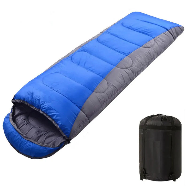 

Ultralight travel sleeping bag outdoor single adult envelope sleeping bag polyester fabric cotton filling compression sack, Optional