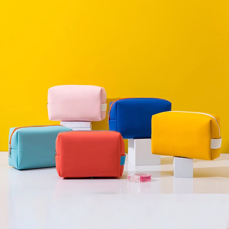 

Travel Makeup Bag Small PU Vegan Leather Cosmetic Pouch Waterproof Toiletry Bag