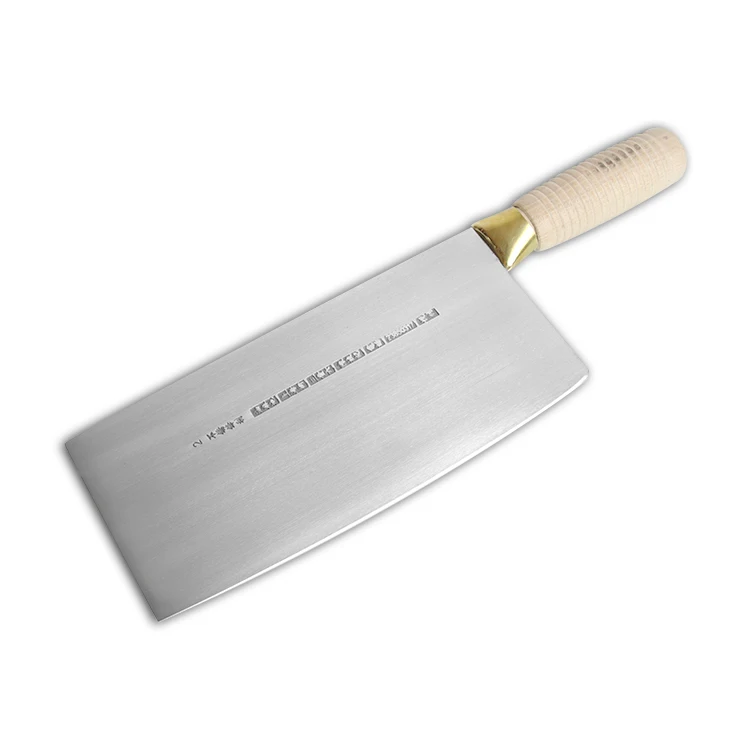 

Professional Chinese Kitchen Knife Sharp-Cut Chef Knife Stainless Steel Chopping Bone Knives With Wooden Handle, Silver