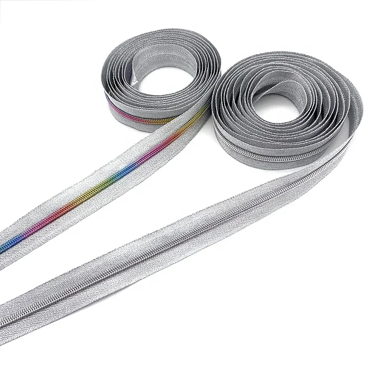 

YYX 5# Sewing Clothing Zippers Rose Gold Teeth Rainbow Nylon Zipper for sofa