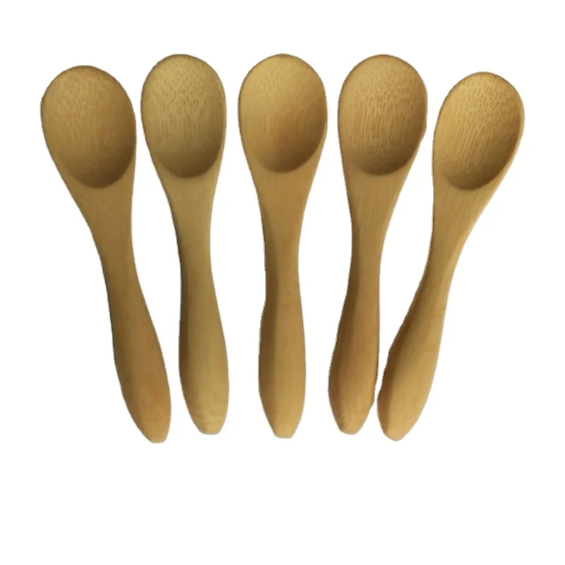 

9cm Bamboo Spoon Mini Honey Spoons Baby Dessert Spoons