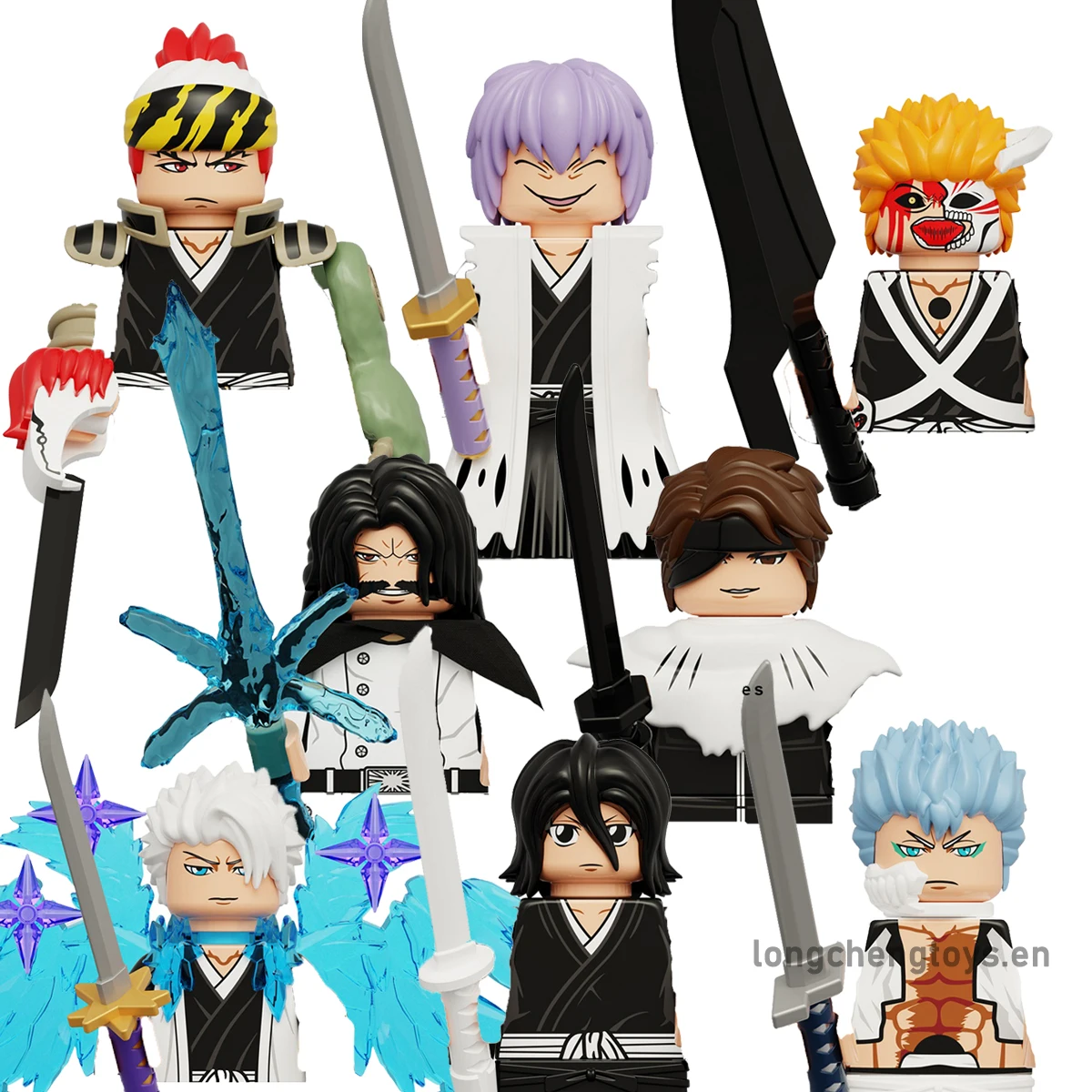 

New Japanese Anime BLEACH KUCHIKI RUKIA KUROSAKI IGHIGO Unohana Retsu Yamamo Mini Figures Building Blocks Children Toys KDL820
