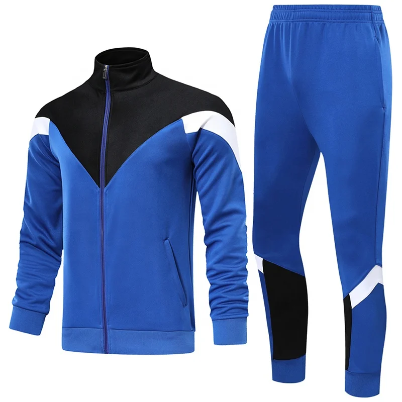 

New Design Men and Women Soccer Training Tracksuit Jogging Suits with Custom Logo, Blue red orange black