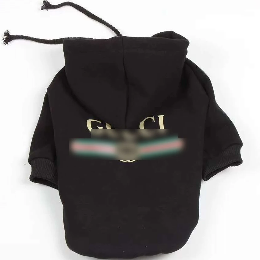 

Hot selling popular brand logo printed pet hooded clothes dog sweater