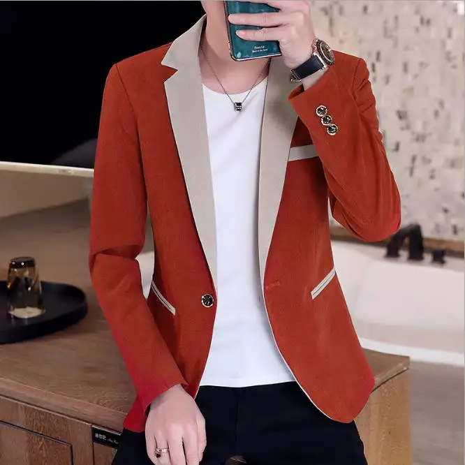 

SY10279 new model blazer dress men overcoat casual jacket, Blue,black,orange