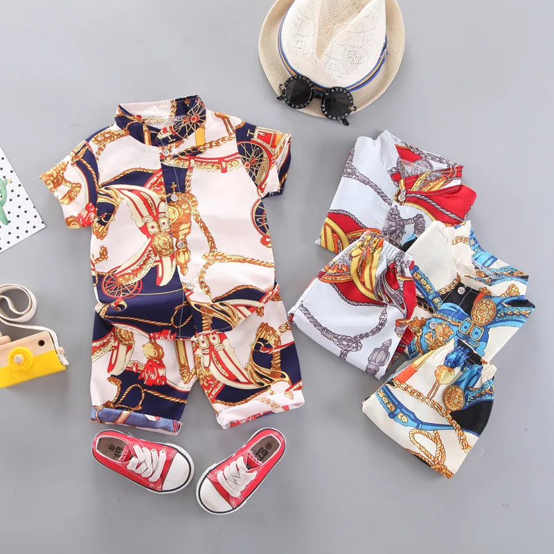 

Baby Boys Clothes Set Summer Printed Shirt & Shorts 2pcs Suit Set Baby Boy Clothes Kids Clothing