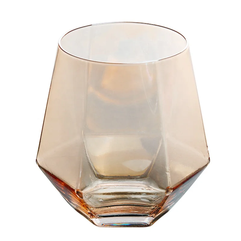 Hand Made Stemless Hexagon Whiskey Glass Diamond Wine Glass Buy