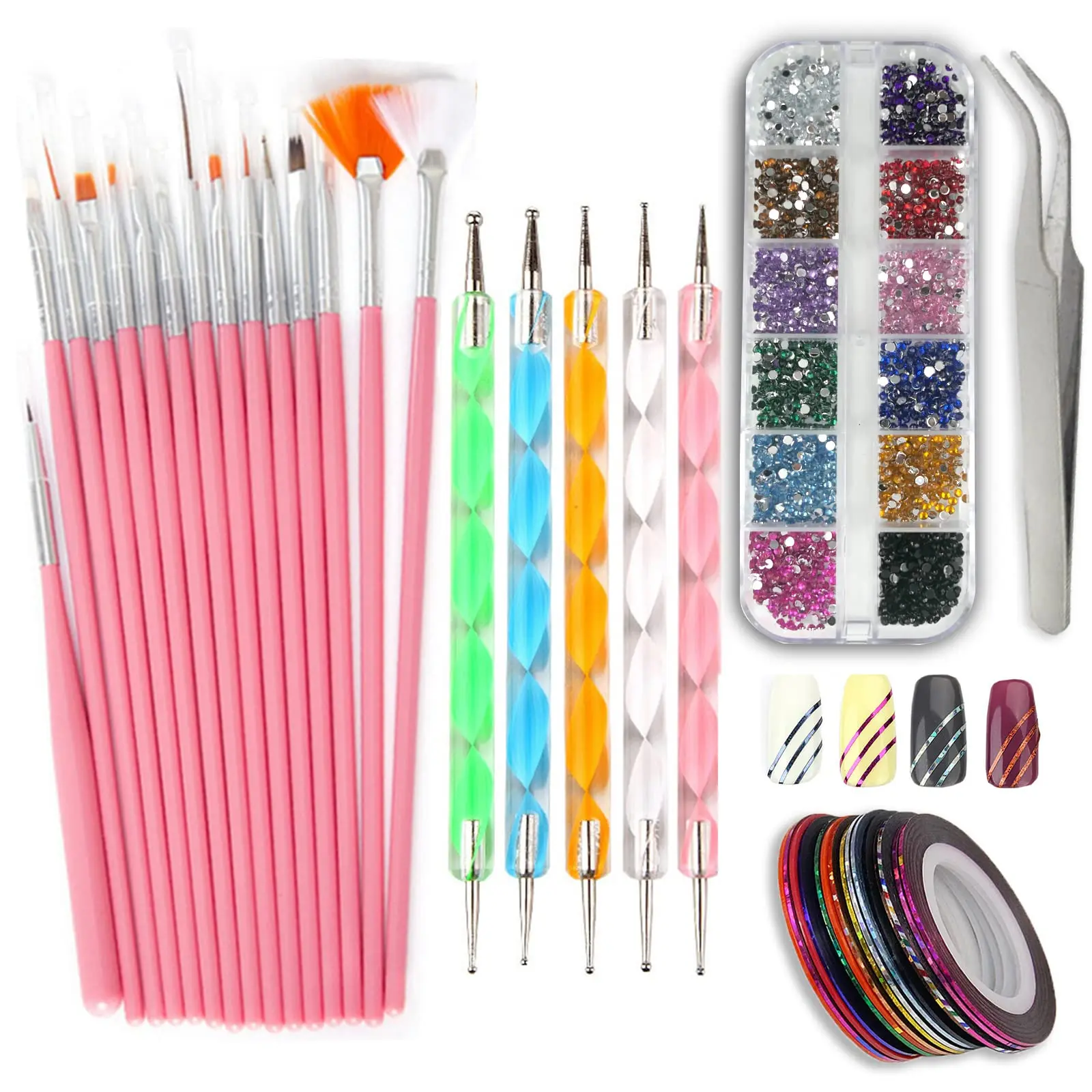 

Nail Art Painting Brush Pen Tools Kit UV Gel Building Drawing Linering Brushes Set Mandala Nail Dotting Pens