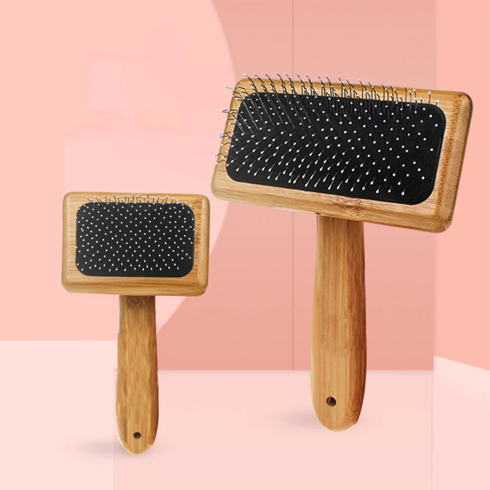 

New Wholesale Wood Cat Comb With Hair Compartment Removal Pet Grooming Cleaning Brush, Picture