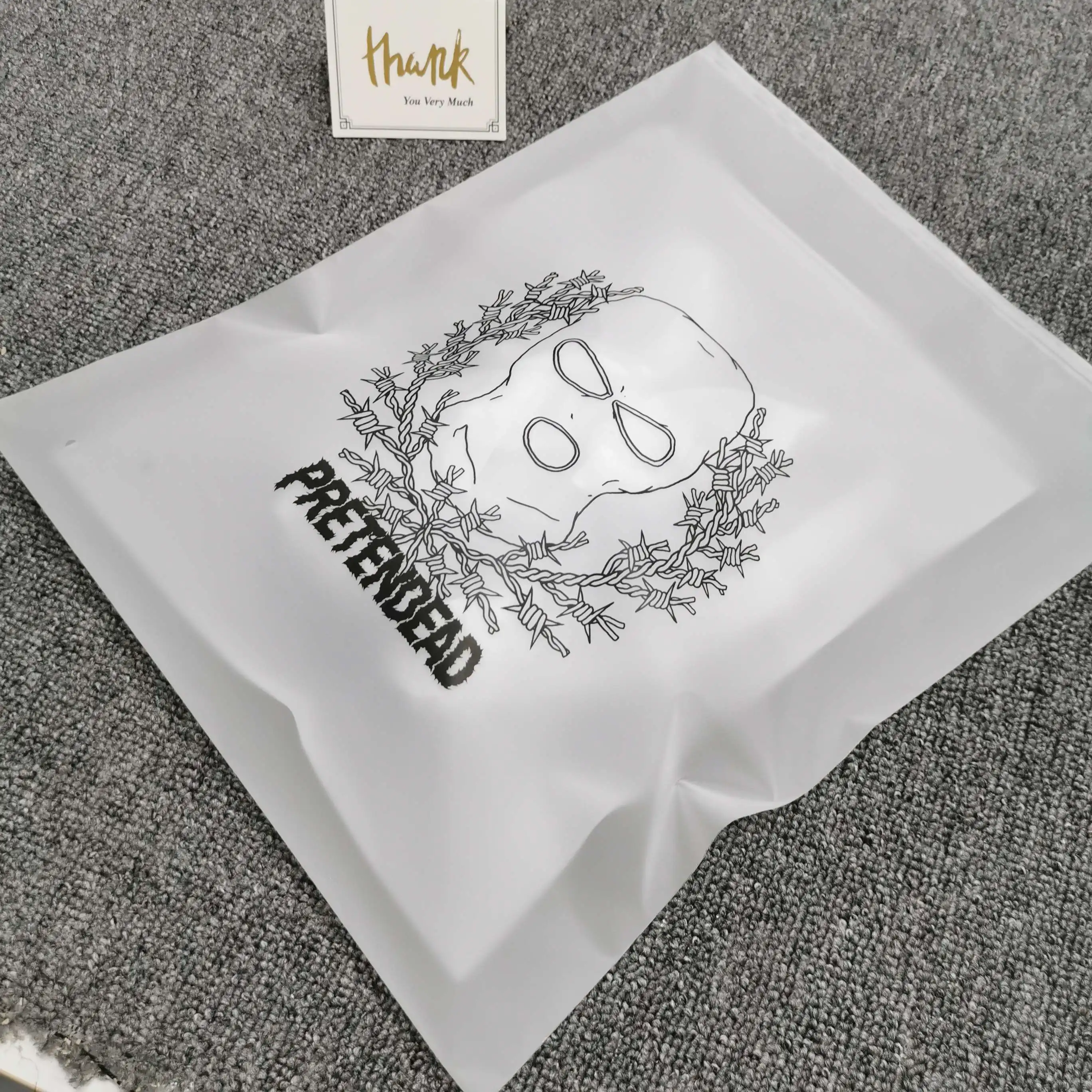 

Custom Biodegradable Frosted sealing zipper lock bag Slider Bag Clothing Garment Clothes T shirt Packing With Logo