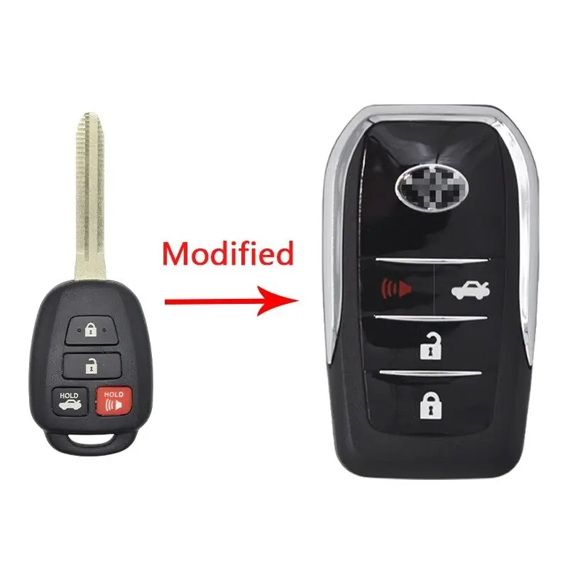 

For Toyota Prius RAV4 Camry Camry Avalon Toy43 Blade Replace Modified Flip Remote Car Key Shell Case 3+1 Buttons