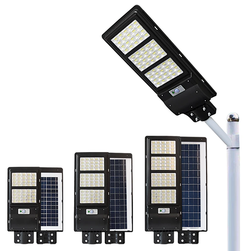 Smart Road Light PIR Motion Sensor CE ROHS LED Solar Street Light All in one 80w 120w 160w with inbuilt lithium batteries